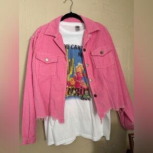 POL Raw‎ Edge Corduroy Jacket + Cute Western Tee Bundle
Shirt: Size Large